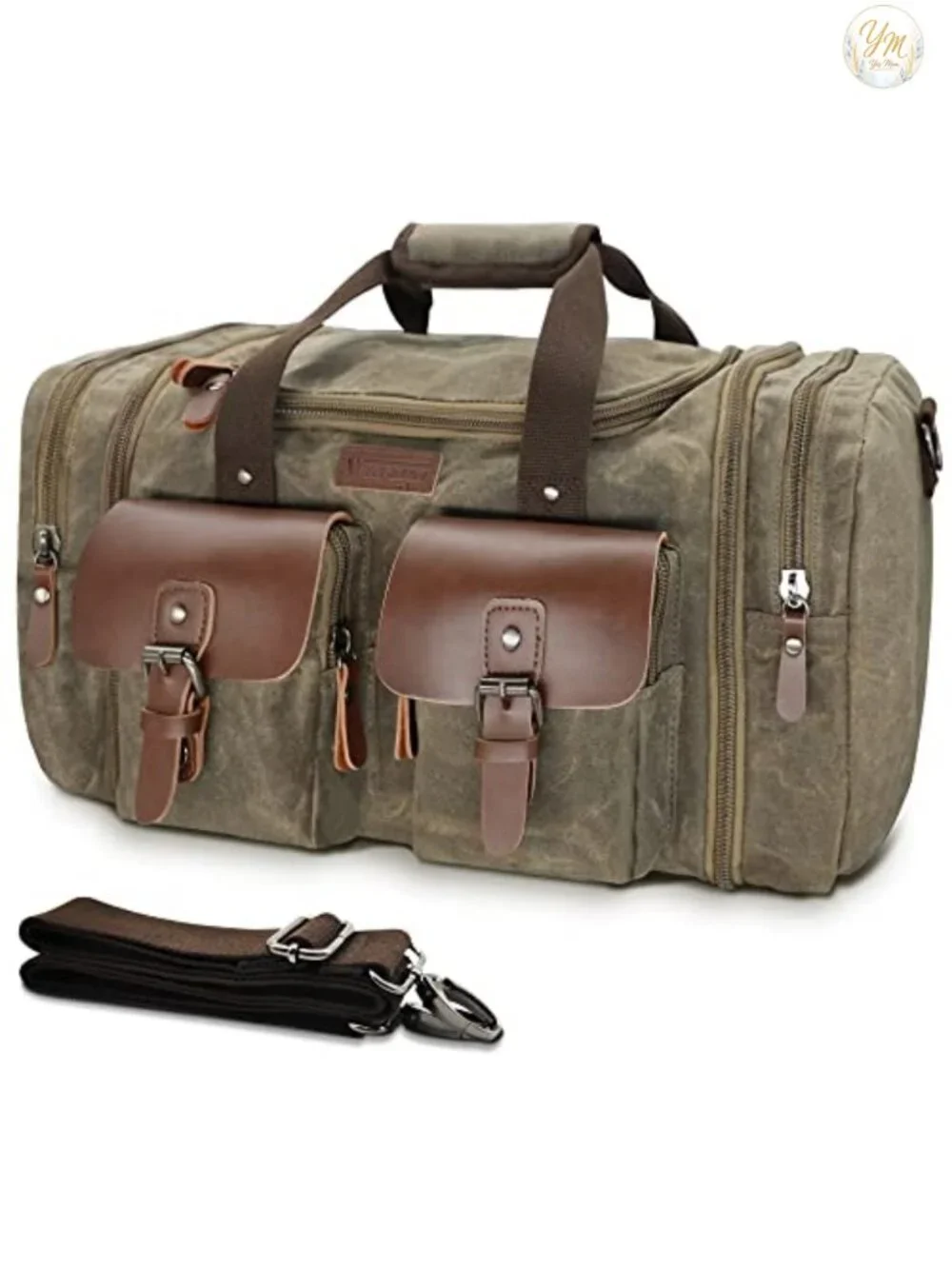 50L Waterproof Canvas Weekender Duffle Bag Travel Overnight